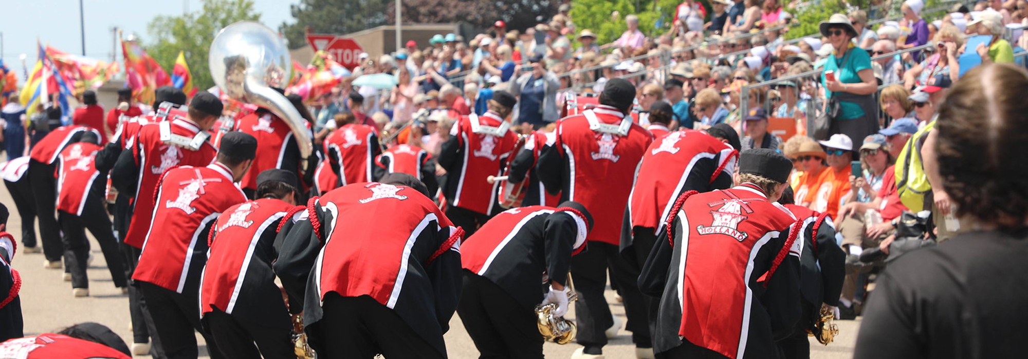 Band Marches in tulip parade